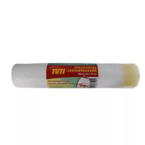   Szemeteszsák, zárószalagos, 70 l, 15 db, 64x70 cm, 19 µ, TUTI, fehér