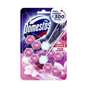 WC frissítő blokk, 2 db-os,DOMESTOS "Power 5", pink magnólia   WC frissítő blokk, 2 db-os,DOMESTOS "Power 5", pink magnólia