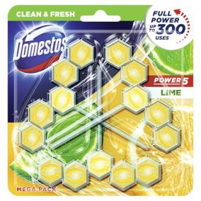 WC frissítő blokk, 3 db-os, DOMESTOS "Power 5", lime   WC frissítő blokk, 3 db-os, DOMESTOS "Power 5", lime