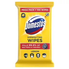   Nedves törlőkendő, 100 db, DOMESTOS "XXL citrus"