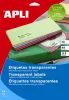 Etikett, 210x297 mm, poliészter, APLI, átlátszó, magasfényű, 10 etikett/csomag