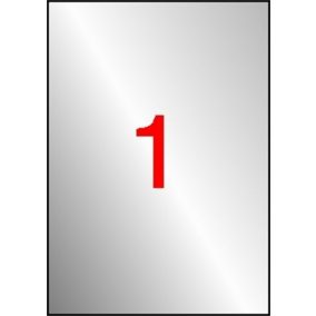   Etikett, 210x297 mm, poliészter, időjárásálló, APLI, ezüst, 20 etikett/csomag