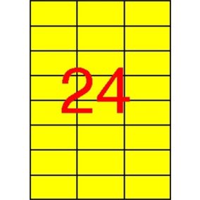   Etikett, 70x37 mm, színes, APLI, sárga, 2400 etikett/csomag