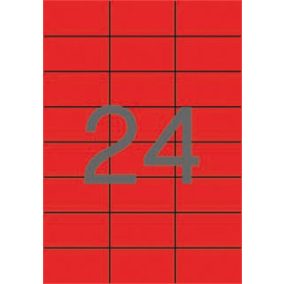 Etikett, 70x37 mm, színes, APLI, piros, 2400 etikett/csomag