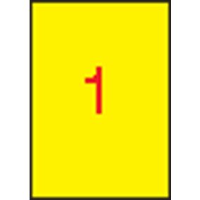   Etikett, 210x297 mm, színes, APLI, sárga, 100 etikett/csomag