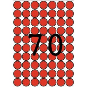   Etikett, 19 mm kör, színes, A5 hordozón, APLI, piros, 560 etikett/csomag