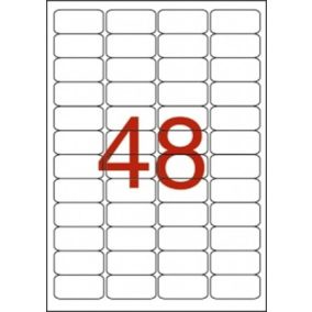   Etikett, 45,7x21,2 mm, poliészter, időjárásálló, kerekített sarkú, fehér, APLI, 960 etikett/csomag