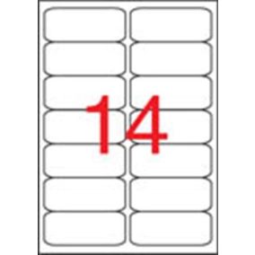   Etikett, 99,1x38,1 mm, poliészter, időjárásálló, kerekített sarkú, fehér, APLI, 280 etikett/csomag