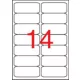 Etikett, 99,1x38,1 mm, poliészter, időjárásálló, kerekített sarkú, fehér, APLI, 280 etikett/csomag