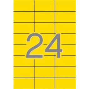 Etikett, 70x37 mm, színes, APLI, sárga, 480 etikett/csomag