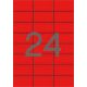 Etikett, 70x37 mm, színes, APLI, piros, 480 etikett/csomag