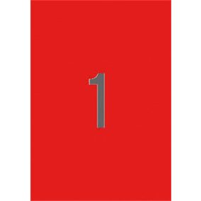 Etikett, 210x297 mm, színes, APLI, piros, 20 etikett/csomag