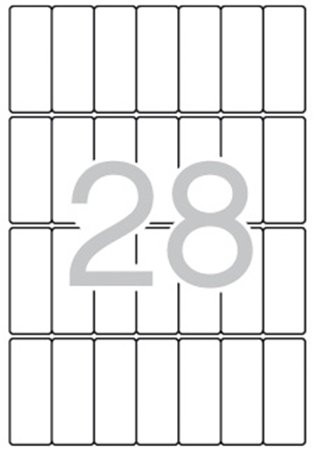Etikett, 20x50 mm, kerekített sarkú, A5 hordozón, APLI, 420 etikett/csomag