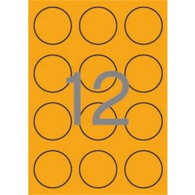   Etikett, 60 mm kör, színes, APLI, neon narancs, 240 etikett/csomag