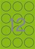 Etikett, 60 mm kör, színes, APLI, neon zöld, 240 etikett/csomag