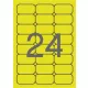 Etikett, 64x33,9 mm, színes, kerekített sarkú, APLI, neon sárga, 480 etikett/csomag
