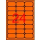 Etikett, 64x33,9 mm, színes, kerekített sarkú, APLI, neon narancs, 480 etikett/csomag