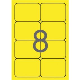   Etikett, 99,1x67,7 mm, színes, kerekített sarkú, APLI, neon sárga, 160 etikett/csomag
