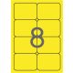 Etikett, 99,1x67,7 mm, színes, kerekített sarkú, APLI, neon sárga, 160 etikett/csomag