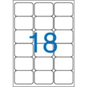   Etikett, univerzális, 63,5x46,6 mm, kerekített sarkú, VICTORIA PAPER, 1800 etikett/csomag