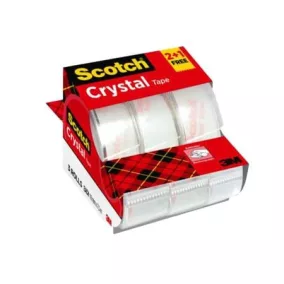   Ragasztószalag adagolón, kézi, 19 mm x 7,5 m, 3M SCOTCH "Crystal", 2+1 akció