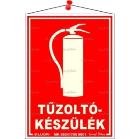 Információs tábla, 12,5x17,5 cm, fluoreszkáló, utánvilágítós, "Tűzoltókészülék"   Információs tábla, 12,5x17,5 cm, fluoreszkáló, utánvilágítós, "Tűzoltókészülék"