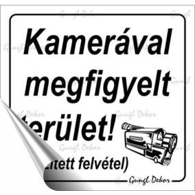 Információs matrica, 8,7x8,3 cm, "Kamerával megfigyelt terület"   Információs matrica, 8,7x8,3 cm, "Kamerával megfigyelt terület"