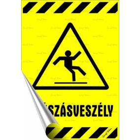 Információs matrica, 25x17,5 cm, "Csúszásveszély"   Információs matrica, 25x17,5 cm, "Csúszásveszély"