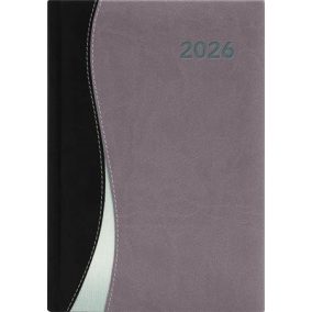   Naptár, tervező, A5, heti, DAYLINER, "Dubai", fekete-szürke