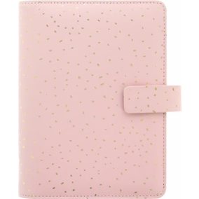Kalendárium, gyűrűs, betétlapokkal, pocket méret, FILOFAX, "Confetti", rózsakvarc   Kalendárium, gyűrűs, betétlapokkal, pocket méret, FILOFAX, "Confetti", rózsakvarc