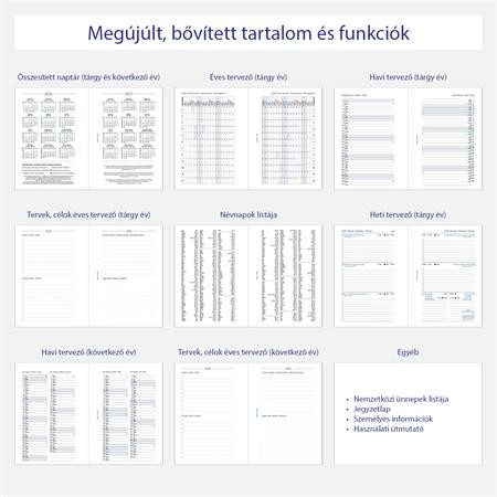 Kalendárium betét, tervező, Filofaxhoz, pocket méret, heti, 1 hét/2 oldal, 2026
