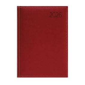   Naptár, tervező, A5, napi, műbőr, TOPTIMER, "Business", bordó