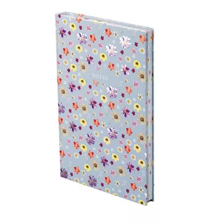 Jegyzetfüzet, A5, vonalas, 96 lap, TOPTIMER "Notes", kék virágos