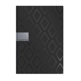   Jegyzetfüzet, A5, vonalas, 96 lap, TOPTIMER "Notes", fekete gyémánt