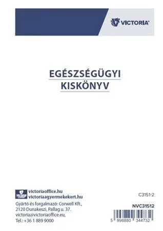 Nyomtatvány, egészségügyi kiskönyv, A6, VICTORIA PAPER "C.3151-2"