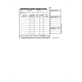   Nyomtatvány, menetlevél, tehergépjármű, 100 lap, A5, fekvő, VICTORIA PAPER, "D.GÉPJ.21.", 10 tömb/csomag