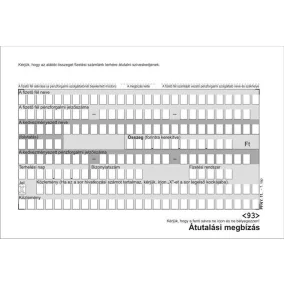   Nyomtatvány, átutalási megbízás, kézi, 500x2, A6, VICTORIA PAPER "PFNY 11"