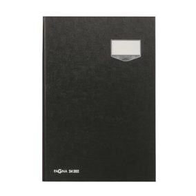 Aláírókönyv, A4, 20 rekeszes, karton, PAGNA, fekete