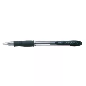   Golyóstoll, 0,22 mm, nyomógombos, PILOT "Super Grip", fekete