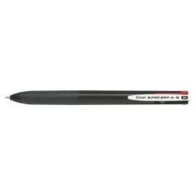   Golyóstoll, 0,27 mm, nyomógombos, fekete, PILOT "Super Grip G", négyszínű