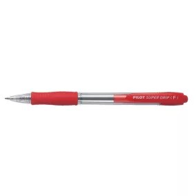   Golyóstoll, 0,22 mm, nyomógombos, PILOT "Super Grip", piros