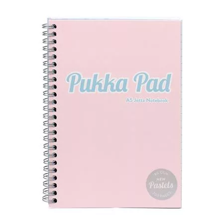 Spirálfüzet, A5, vonalas, 100 lap, PUKKA PAD "Pastel Jotta Pad", vegyes szín