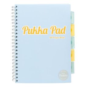 Spirálfüzet, A4, vonalas, 100 lap, PUKKA PAD "Pastel project book", vegyes szín   Spirálfüzet, A4, vonalas, 100 lap, PUKKA PAD "Pastel project book", vegyes szín