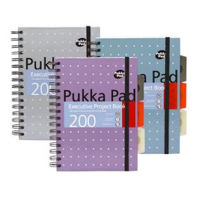 Spirálfüzet, A5, vonalas, 100 lap, PUKKA PAD "Metallic Project Book", vegyes szín   Spirálfüzet, A5, vonalas, 100 lap, PUKKA PAD "Metallic Project Book", vegyes szín