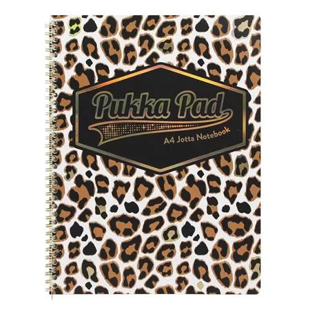 Spirálfüzet, A4+, vonalas, 80 lap, PUKKA PAD "Wild Jotta", vegyes minta