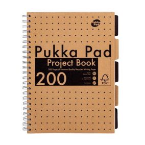 Spirálfüzet, A4, vonalas, 100 lap, PUKKA PAD "Kraft project book"   Spirálfüzet, A4, vonalas, 100 lap, PUKKA PAD "Kraft project book"