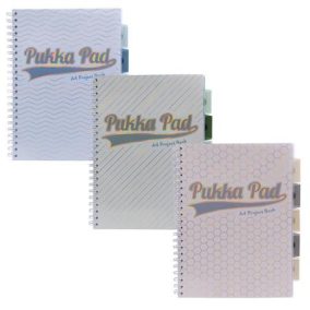 Spirálfüzet, A4, vonalas, elválasztóval, 100 lap, PUKKA PAD "Haze Project Book", vegyes szín   Spirálfüzet, A4, vonalas, elválasztóval, 100 lap, PUKKA PAD "Haze Project Book", vegyes szín
