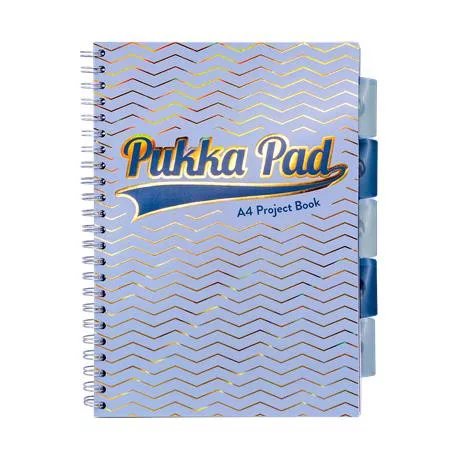 Spirálfüzet, A4, vonalas, elválasztóval, 100 lap, PUKKA PAD "Haze Project Book", vegyes szín