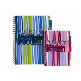 Spirálfüzet, A5, vonalas, 125 lap, PUKKA PAD "Stripe project book"   Spirálfüzet, A5, vonalas, 125 lap, PUKKA PAD "Stripe project book"
