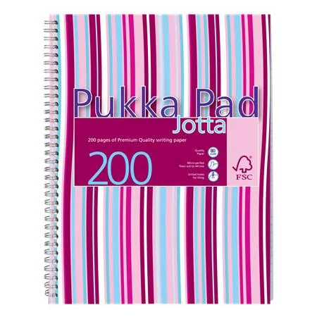Spirálfüzet, A4+, vonalas, 100 lap, PUKKA PAD "Stripe Jotta"
